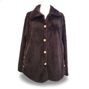 Cozy Luxe Brown Fleece Shirt Jacket